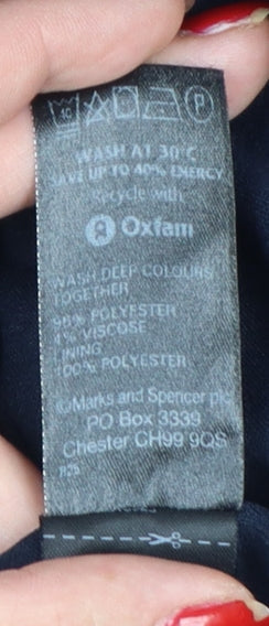 Marks & Spencer Women Blue UK 14 Sleeveless Ruched Sheath Dress