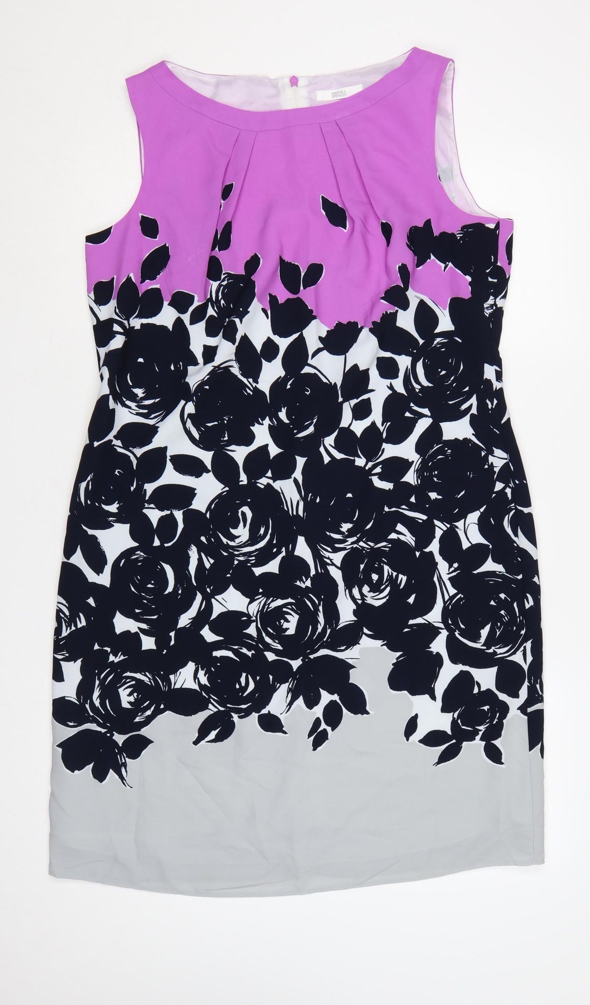 Marks & Spencer Women Multicoloured UK 14 Floral Sheath Dress