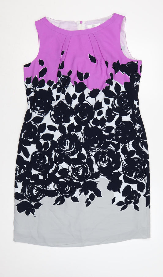 Marks & Spencer Women Multicoloured UK 14 Floral Sheath Dress