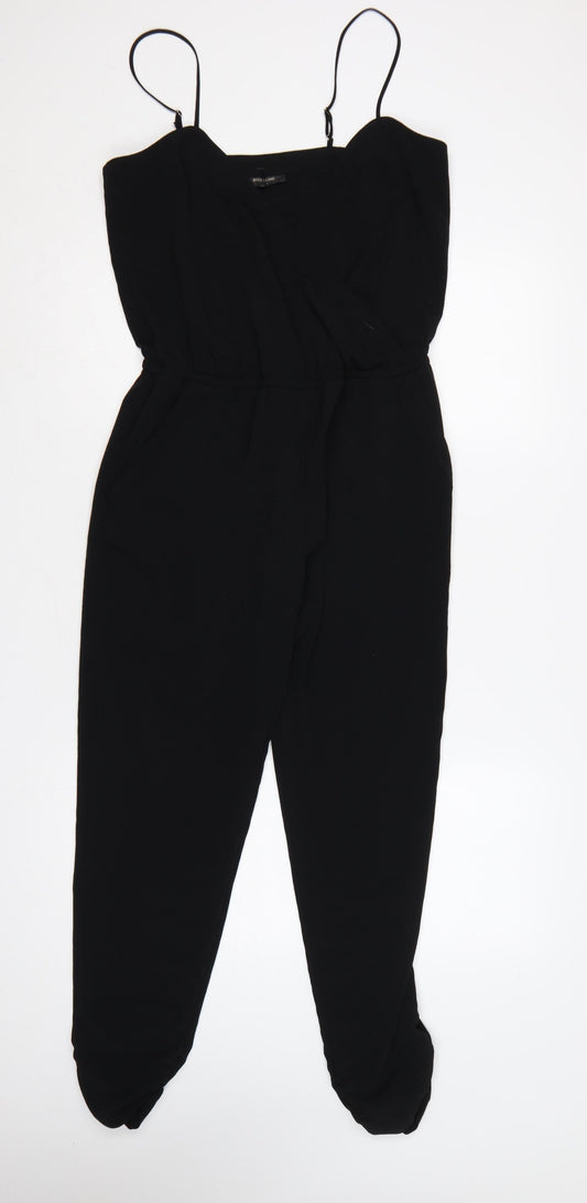 River Island Women Black Size 10 Strappy Tapered Jumpsuit