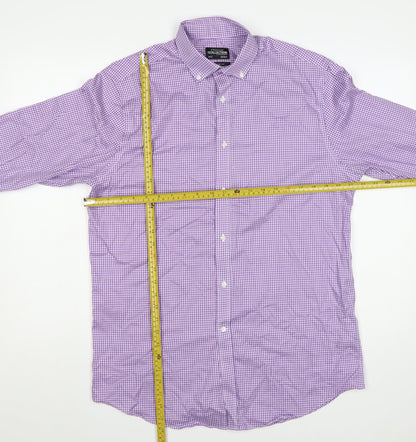 Debenhams Men Purple Check Cotton Classic Fit 15.5 Button-Down Shirt
