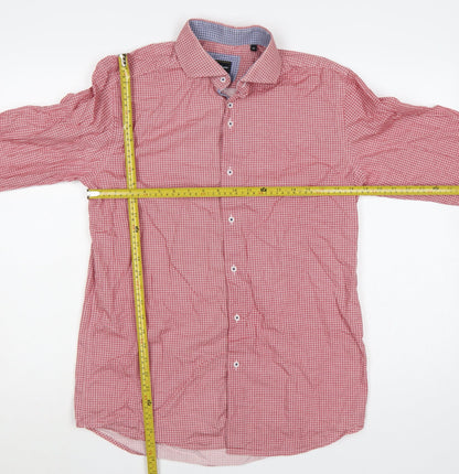 Mauro Puccini Men’s Pink Geometric Print Button-Down Shirt M