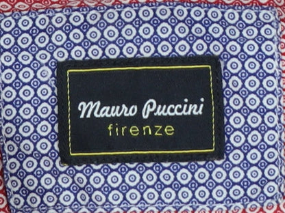 Mauro Puccini Men’s Pink Geometric Print Button-Down Shirt M