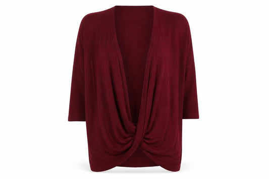 AX Paris Women’s Red S/M Open Front 3/4 Sleeve Knit Cardigan