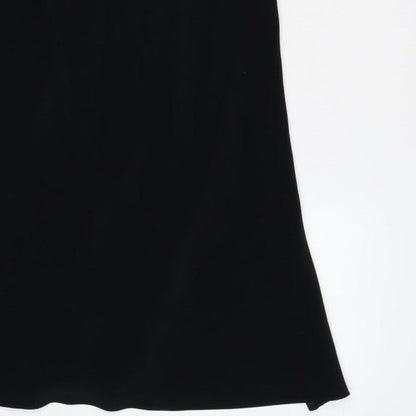 BL Women’s Black UK 12 Maxi V-Neck Rhinestone Strap Evening Dress