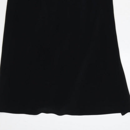 BL Women’s Black UK 12 Maxi V-Neck Rhinestone Strap Evening Dress