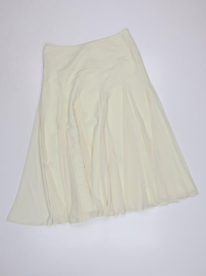 Coast Women’s Ivory UK 12 Maxi Flare Layered Chiffon Skirt
