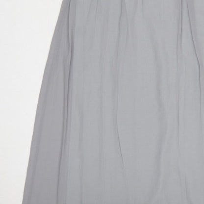 Quiz Women Grey Size 8 Beaded Chiffon Maxi Evening Dress