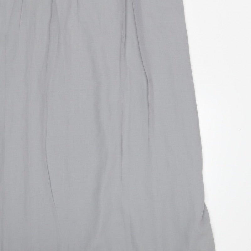 Quiz Women Grey Size 8 Beaded Chiffon Maxi Evening Dress