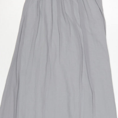 Quiz Women Grey Size 8 Beaded Chiffon Maxi Evening Dress