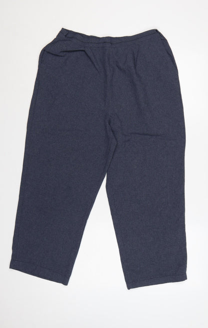 Bonmarché Women’s Blue Size 16 Pleated Paperbag Trousers Elastic Waist