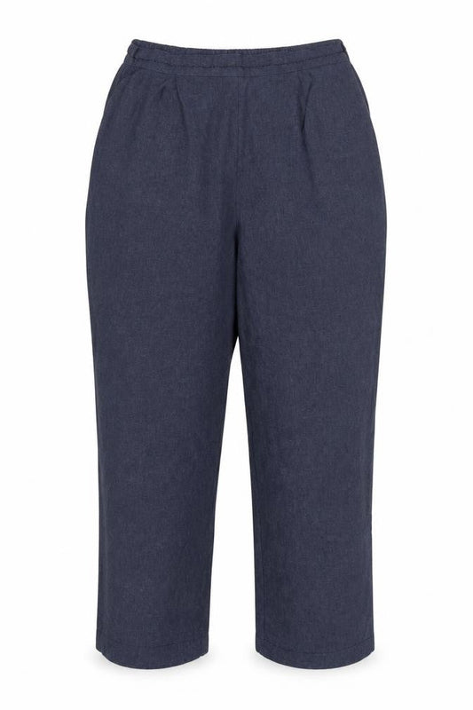 Bonmarché Women’s Blue Size 16 Pleated Paperbag Trousers Elastic Waist