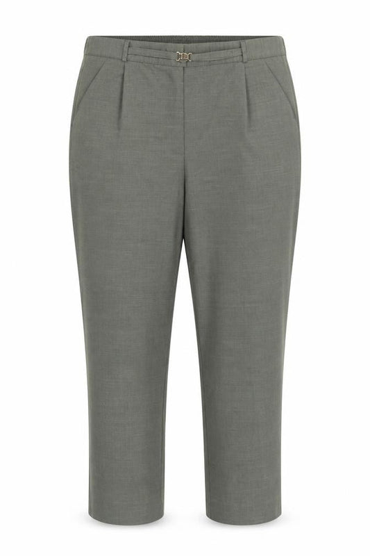 Bm Women Grey Size 16 Straight Leg Elastic Waist Smart Trousers