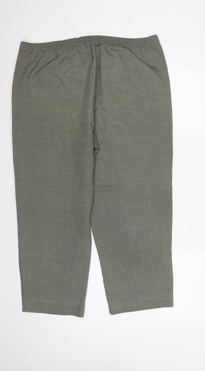 Bm Women Grey Size 16 Straight Leg Elastic Waist Smart Trousers