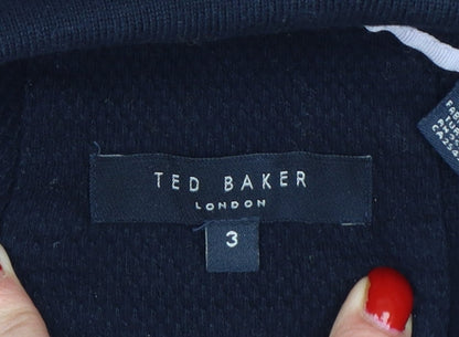 Ted Baker Men’s Black M Cotton Polo Shirt Striped Trim Short Sleeve