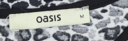 Oasis Women Multicoloured M Animal Print Sleeveless Jersey Tank Top