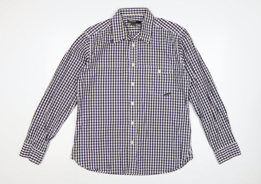 Barbour Men’s Blue Check Cotton Long Sleeve Button-Up Shirt Size L