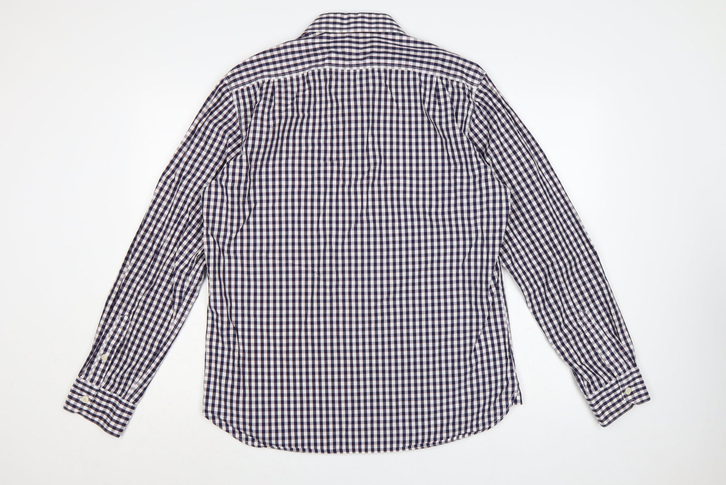Barbour Men’s Blue Check Cotton Long Sleeve Button-Up Shirt Size L