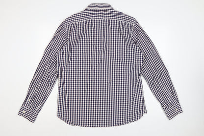Barbour Men’s Blue Check Cotton Long Sleeve Button-Up Shirt Size L