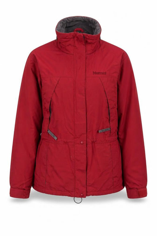 Marmot Women Red L Ski Jacket Hooded Full Zip Nylon