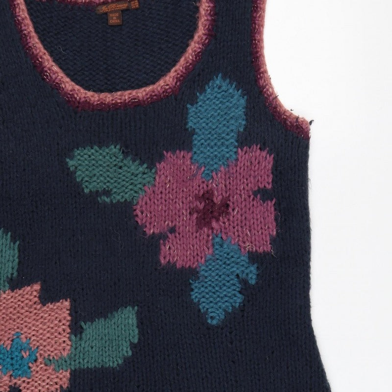 Joe Browns Women’s UK 18 Multicoloured Floral Chunky Knit Vest Jumper