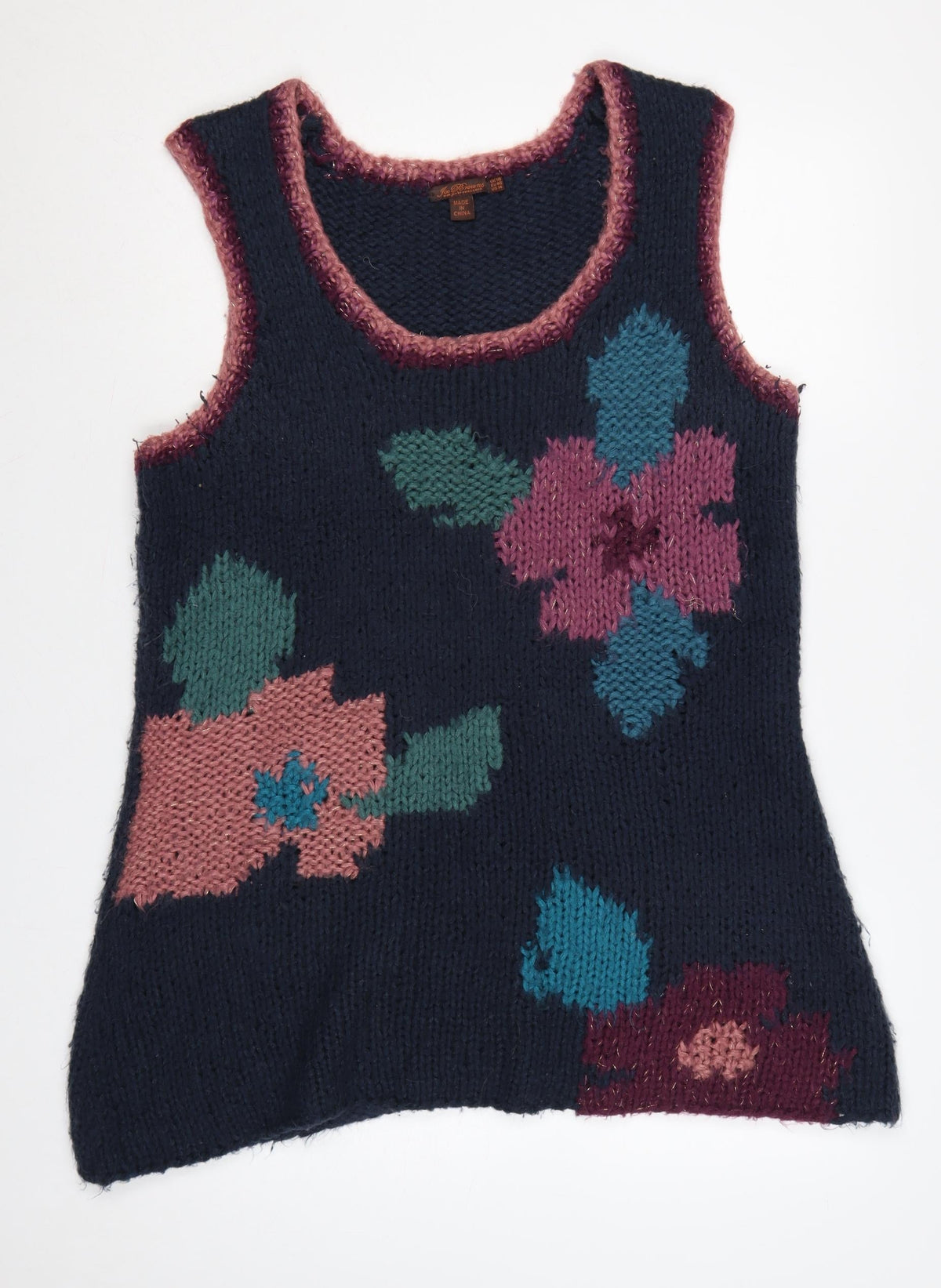 Joe Browns Women’s UK 18 Multicoloured Floral Chunky Knit Vest Jumper