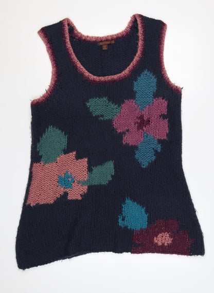 Joe Browns Women’s UK 18 Multicoloured Floral Chunky Knit Vest Jumper