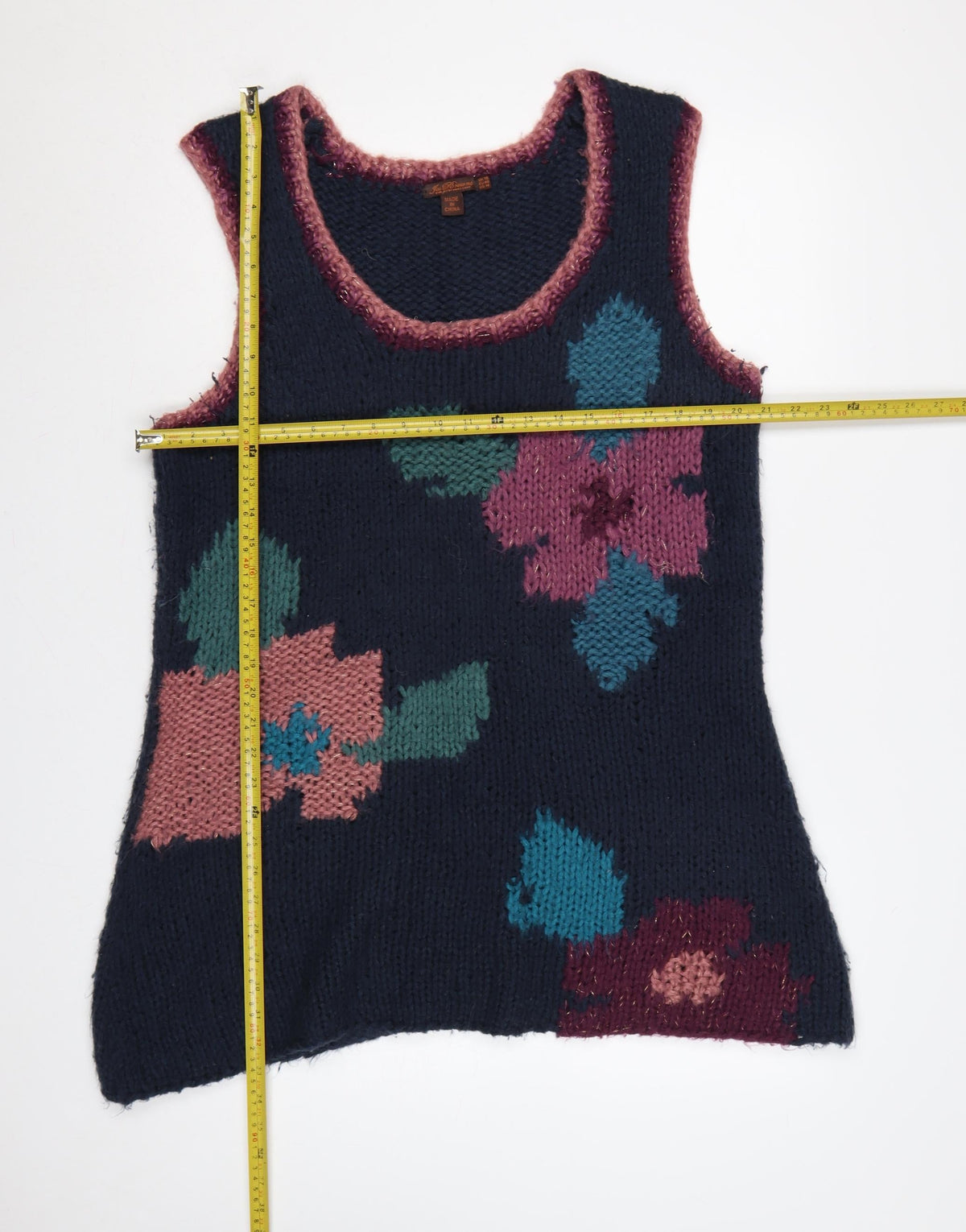 Joe Browns Women’s UK 18 Multicoloured Floral Chunky Knit Vest Jumper