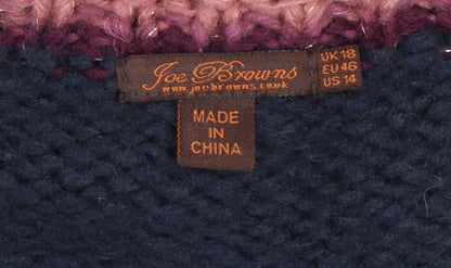 Joe Browns Women’s UK 18 Multicoloured Floral Chunky Knit Vest Jumper