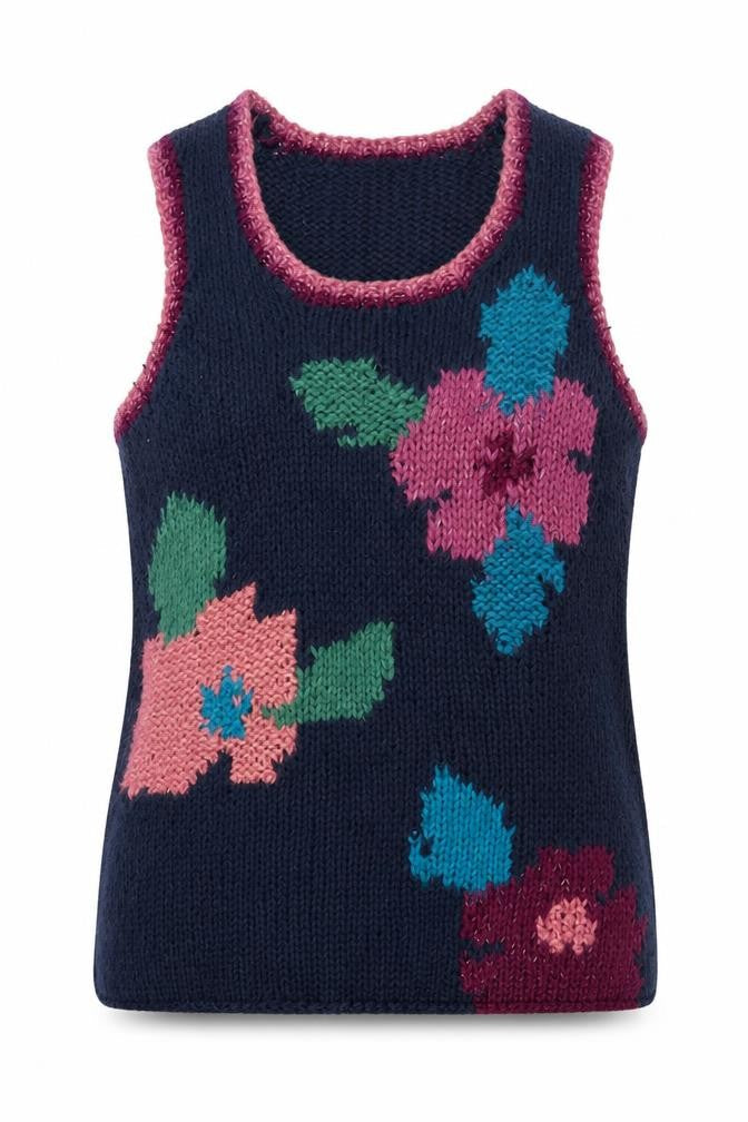 Joe Browns Women’s UK 18 Multicoloured Floral Chunky Knit Vest Jumper