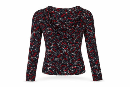 French Connection Women Multicoloured S Cowl Neck Long Sleeve Blouse