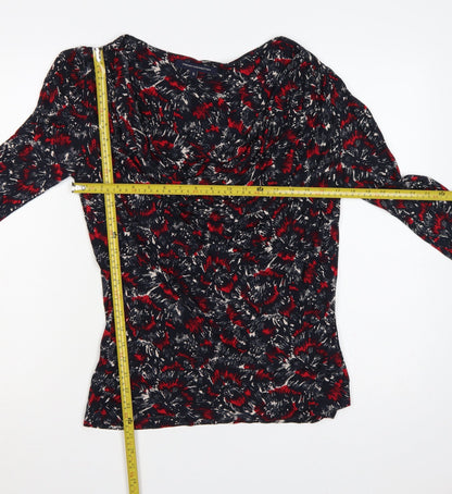French Connection Women Multicoloured S Cowl Neck Long Sleeve Blouse