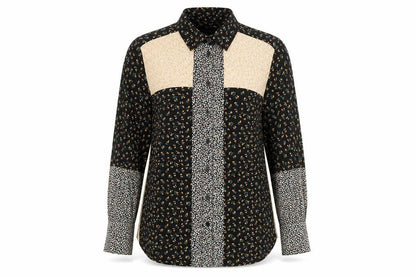Topshop Women Multicoloured UK 10 Floral Patchwork Button-Up Blouse