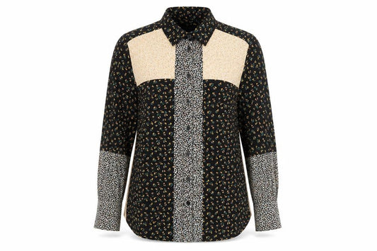 Topshop Women Multicoloured UK 10 Floral Patchwork Button-Up Blouse