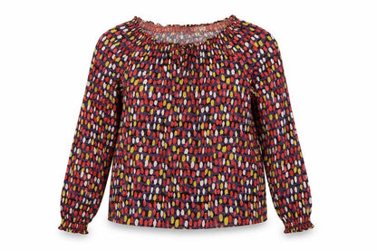 Boden Women Multicoloured UK 14 Long Sleeve Ruffle Viscose Blouse