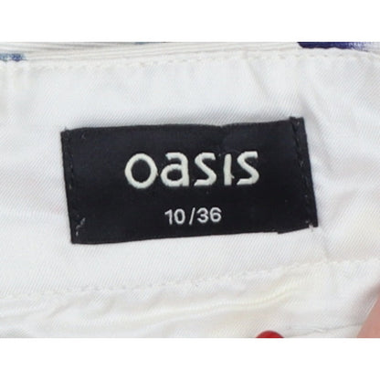 Oasis Women Blue Floral Pencil Knee Length Skirt UK 10