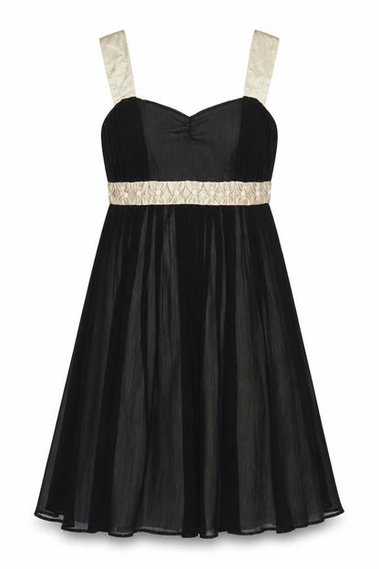 Next Women Black Ivory Size 12 Fit & Flare Chiffon Party Dress