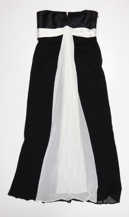 Debut Women’s Black Ivory UK 12 Strapless Maxi Evening Dress