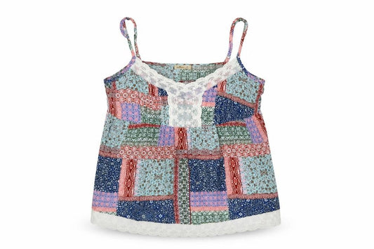 Hollister Women Multicoloured XS Bohemian Lace Trim Viscose Camisole Top