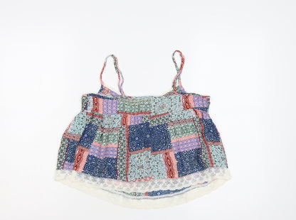 Hollister Women Multicoloured XS Bohemian Lace Trim Viscose Camisole Top