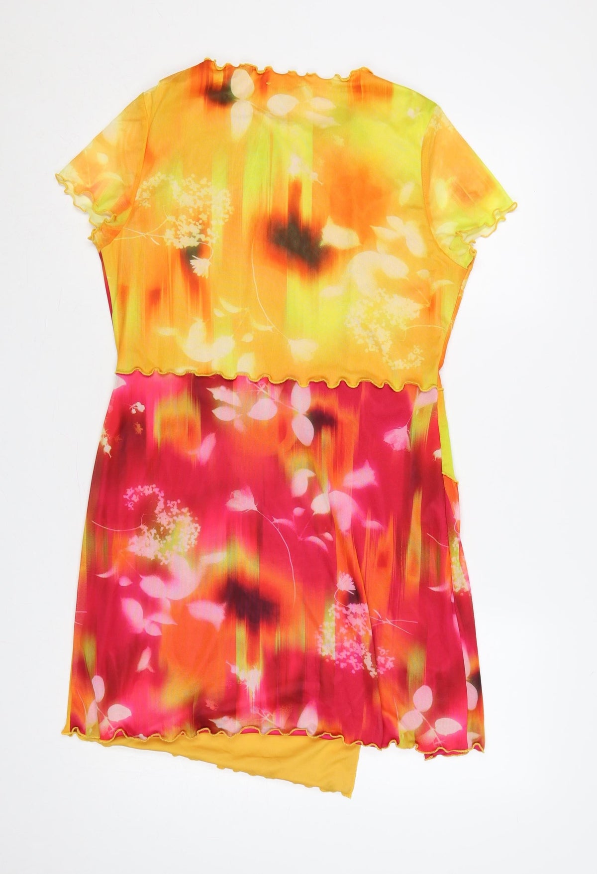 PRETTYLITTLETHING Women Multicoloured UK 16 Bodycon Floral Mesh Dress