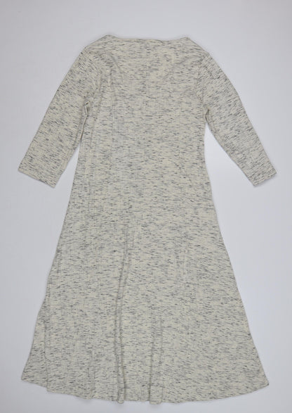 Marks & Spencer Women Grey Marl UK 14 Petite Maxi A-Line Dress