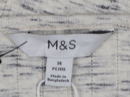 Marks & Spencer Women Grey Marl UK 14 Petite Maxi A-Line Dress