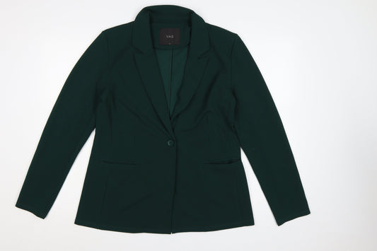 Y.A.S Women Green M Tailored Stretch One Button Blazer Jacket