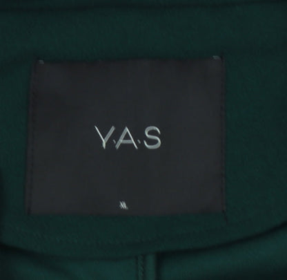 Y.A.S Women Green M Tailored Stretch One Button Blazer Jacket