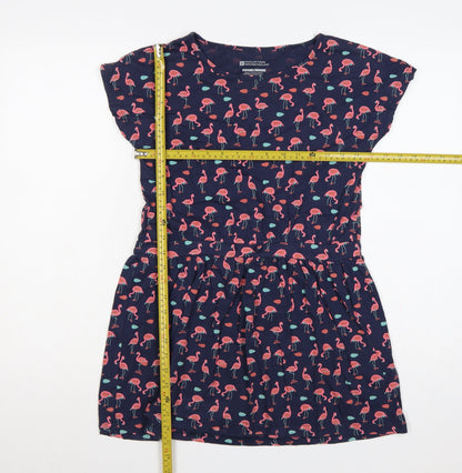 Mountain Warehouse Girls Blue Pink Flamingo Skater Dress Age 13