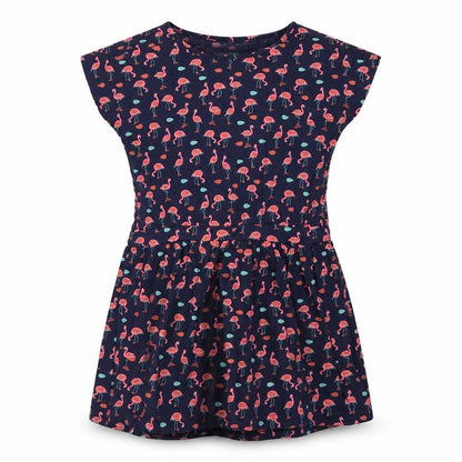 Mountain Warehouse Girls Blue Pink Flamingo Skater Dress Age 13