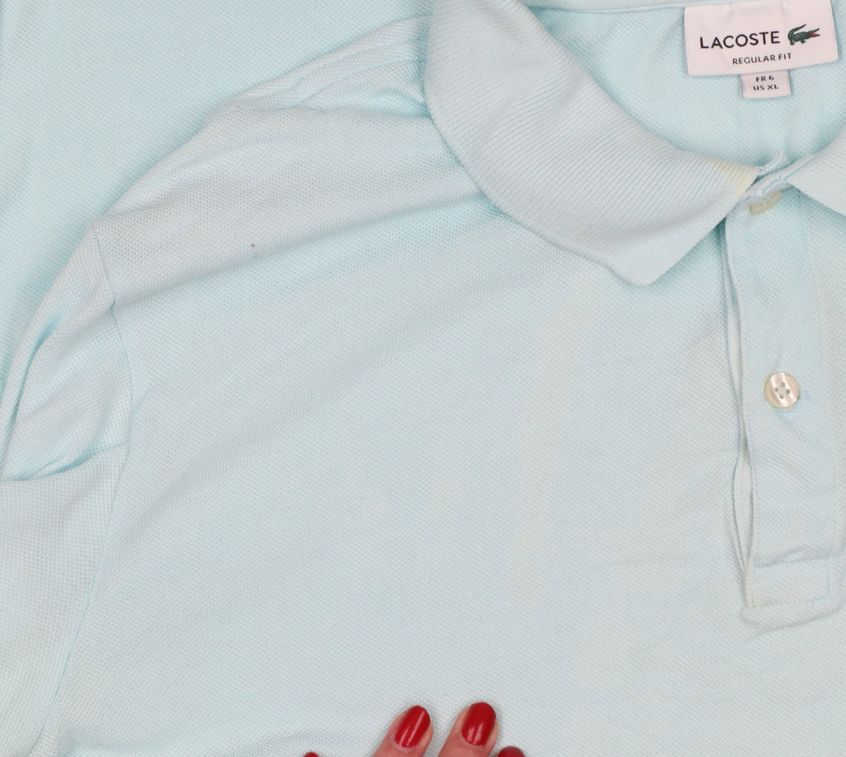 Lacoste Men’s Blue XL Regular Fit Cotton Logo Polo Shirt