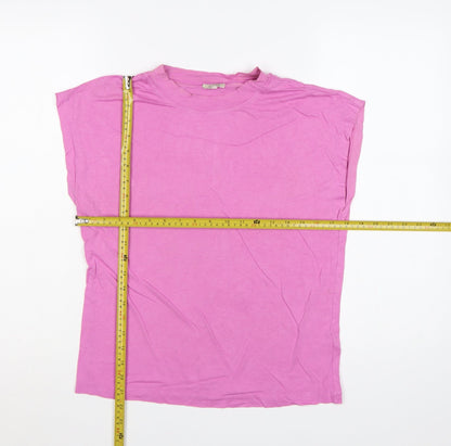 Jigsaw Women Pink XS Basic Modal Cotton Cap Sleeve T-Shirt