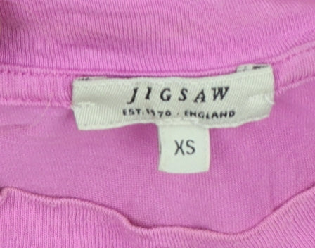 Jigsaw Women Pink XS Basic Modal Cotton Cap Sleeve T-Shirt